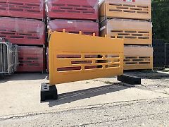 Schrankenzäune kaufen RA2 Gelb | 35 Stück Set | Absperrschrankengitter Absperrgitter Schrankengitter Set inkl K1 Füße!