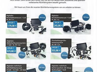 Rückfahrkameraset 7 Zoll digital Rückfahrkamera, Kamera, Bildschirm, Kabel, Adapter, Schalter, Videokabel, Arbeitsscheinwerfer