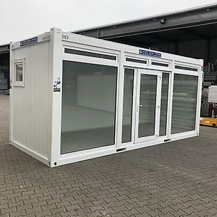 Verglaster Bürocontainer